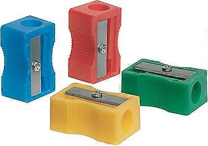 Plastic Pencil Sharpener Single Hole Assorted Colors (10 Pack)