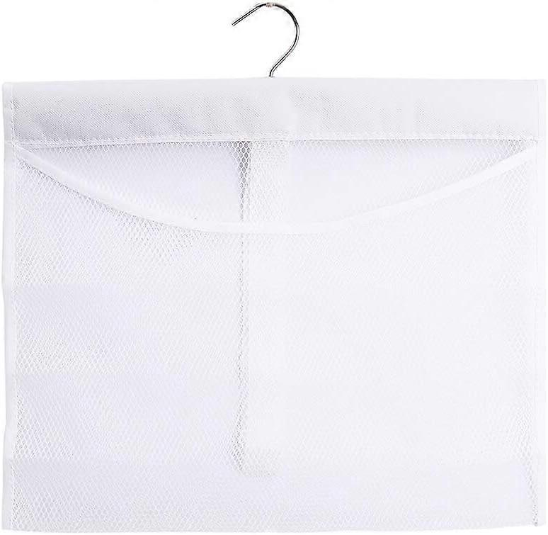 Hanging Mesh Shower Pockets Colorful Bath Toy Organizer,White