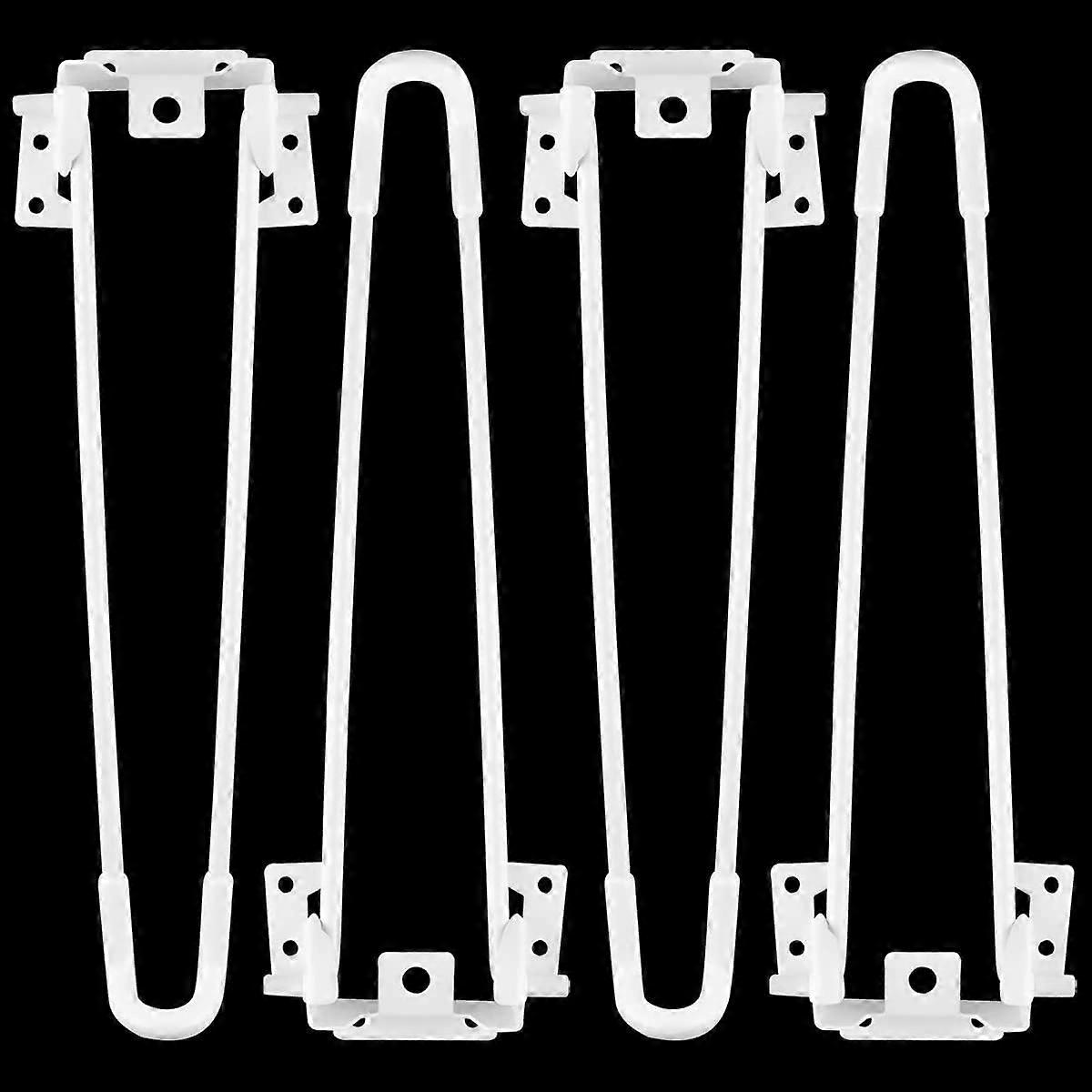 LINJOU Klapptischbeine 4 Stück Haarnadel Klapptischbeine 32CM Höhe Weiß Heavy Duty Easy
