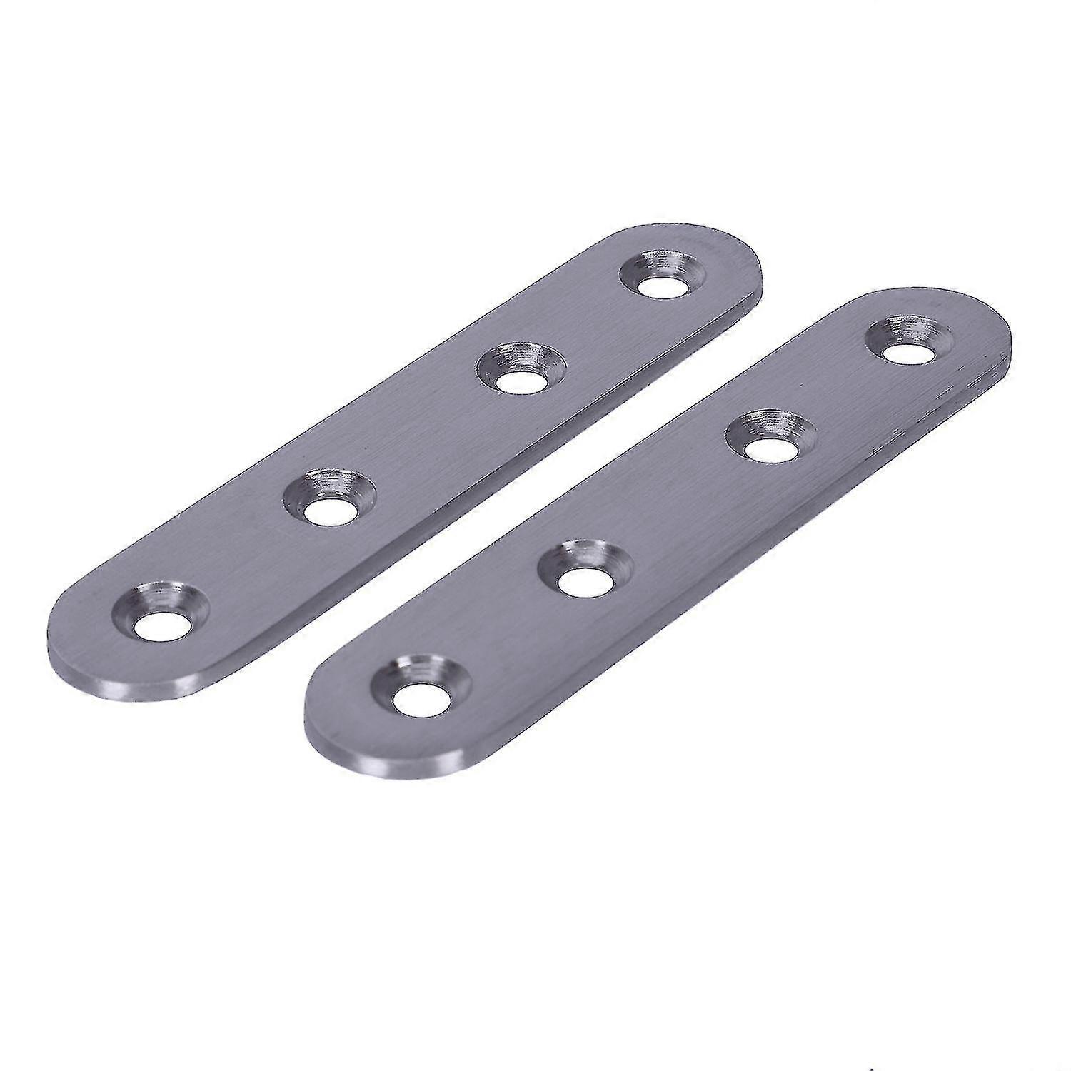 Flat Stainless Steel Repair Mending Fixing Plate Brackets Support 2pcs