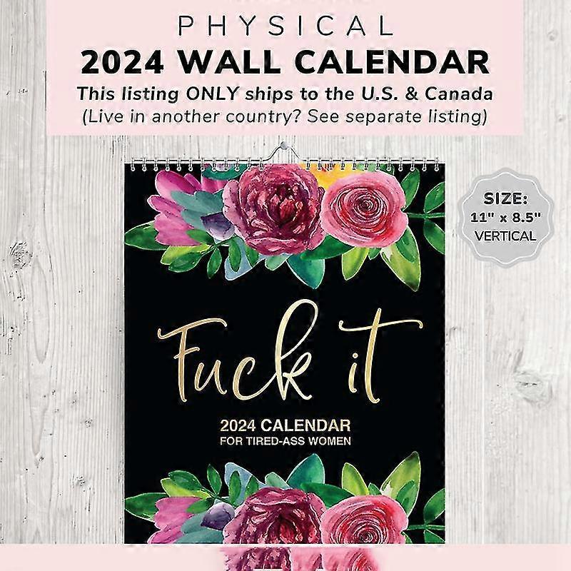 2024 Wall Calendar, Funny Calendar 2024, Swearing Calendar, Physical Calendar, Hanging Calendar, Cuss Word Gift Easy To Use