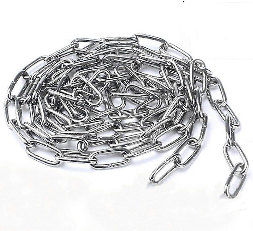 Strong and Sturdy 304 Stainless Steel Chain with Steel Welded Links for Fence, Walk and Dog Chain, Drying Chain, Max Load 200KG, 4mm - 1 Meter,2024 Pi