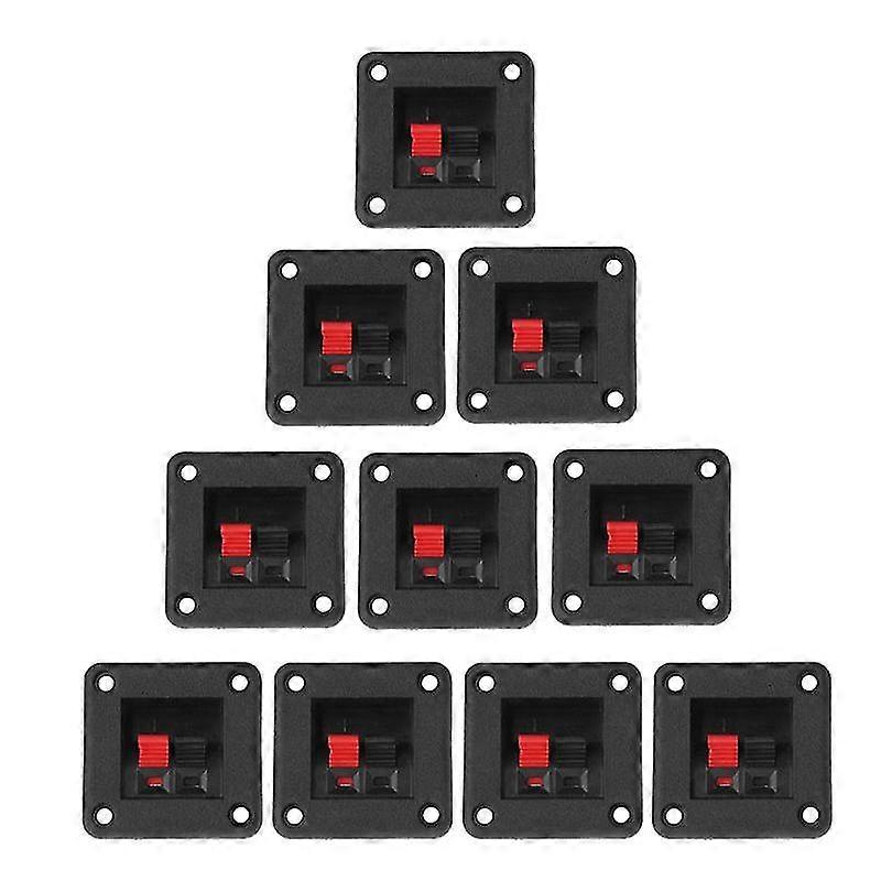 Black Red 2 Position 2 Terminals Spring Clip Square Speaker Terminal Board