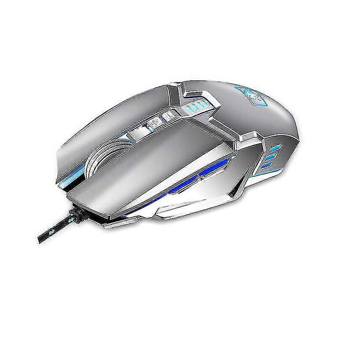 M312 2400dpi Usb Metal Wired Metal Wheel Backlit Optical Gaming Mouse Gray