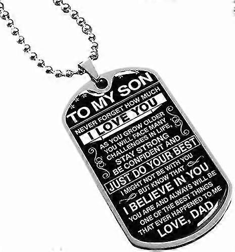 Do mojego syna nigdy nie zapomnij, jak bardzo cię kocham Nieśmiertelnik wojskowy Ball Chain od taty