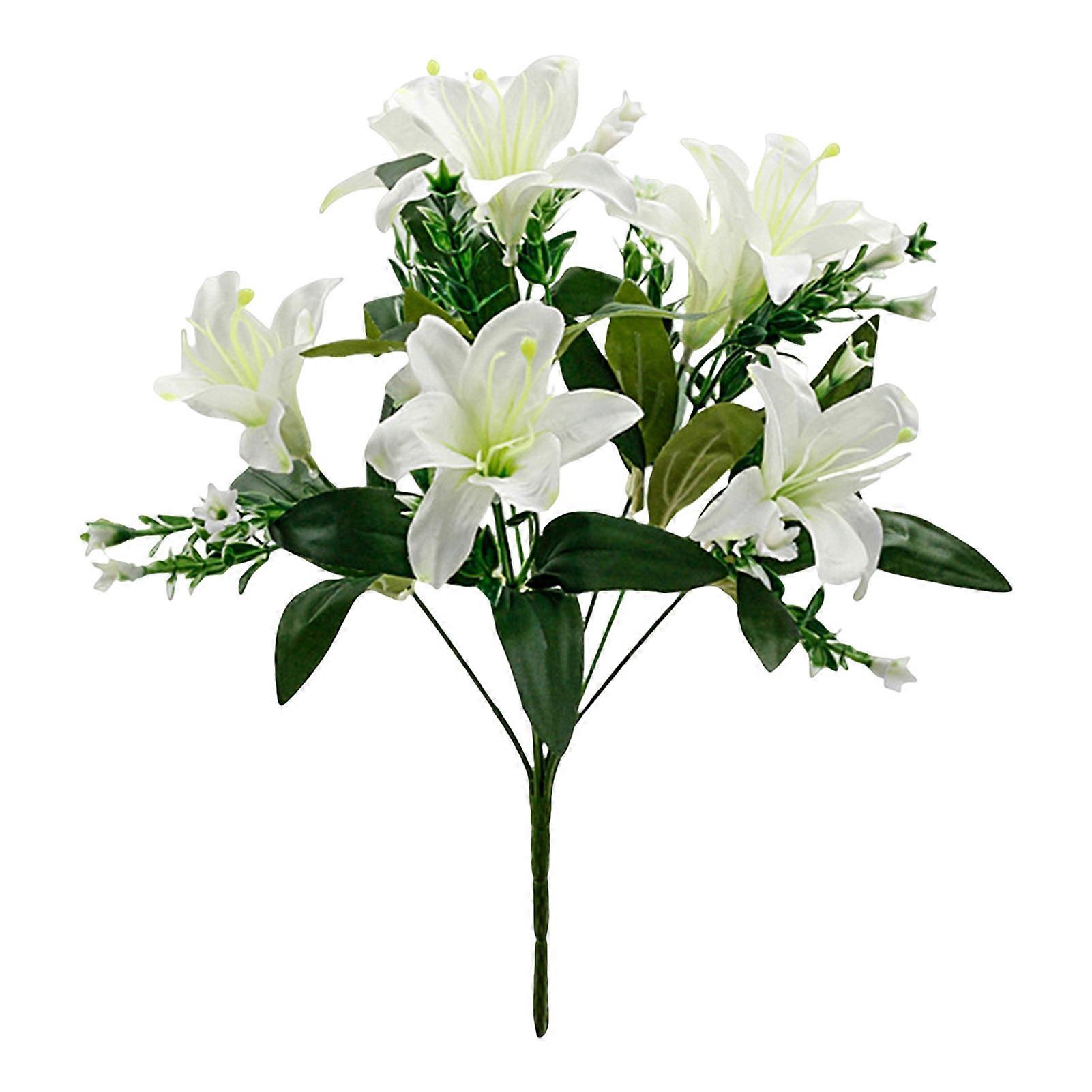 KaESi Simulation Flower Realistic Looking Fade-Resistant Faux Silk Cloth Centerpiece Dining Table Fake Lily Plant Ornament Home Supplies
