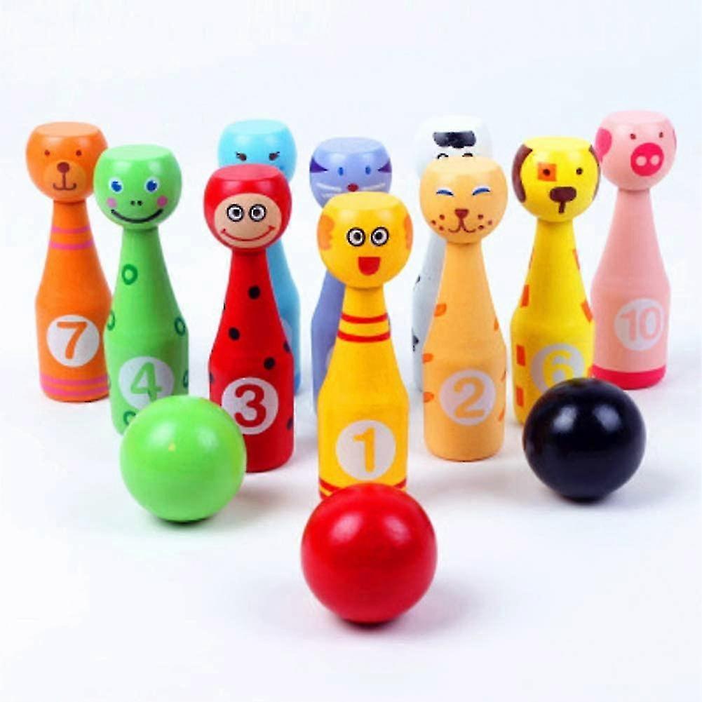Skittles For Heilwiy Children Bowling Ball Set With 6 Skittles And 2 Balls In A Mesh Bag Gift