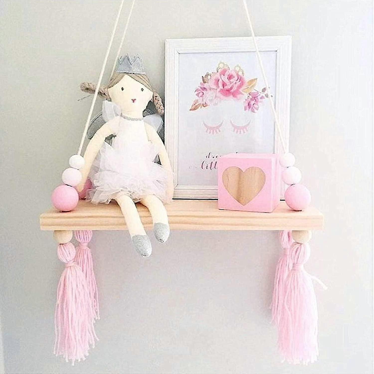 Wall Shelf Floating Shelf Wood Stand Swing Hanging Wall Shelf Board Girls Nursery