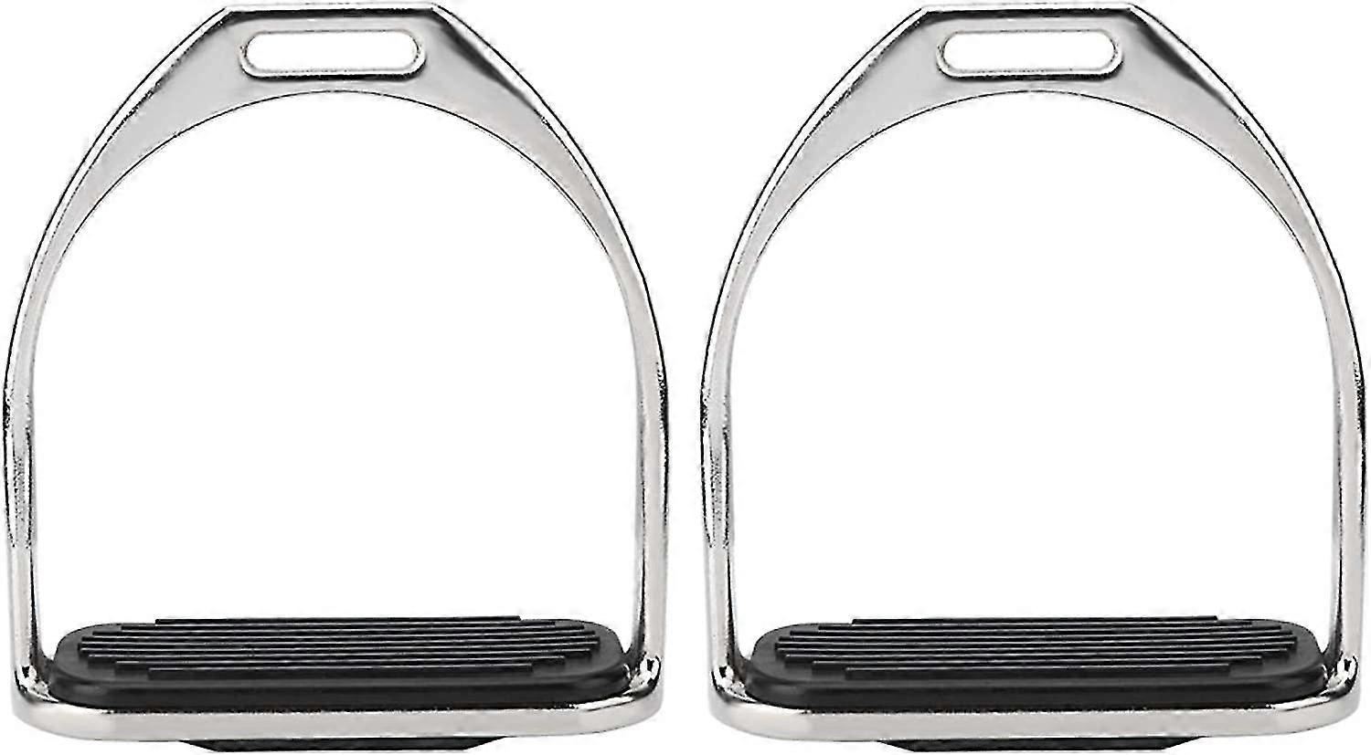 Iron Stirrups Hand Polished Die-cast Saddle Sport Saddle Riding (silver) (2pcs)