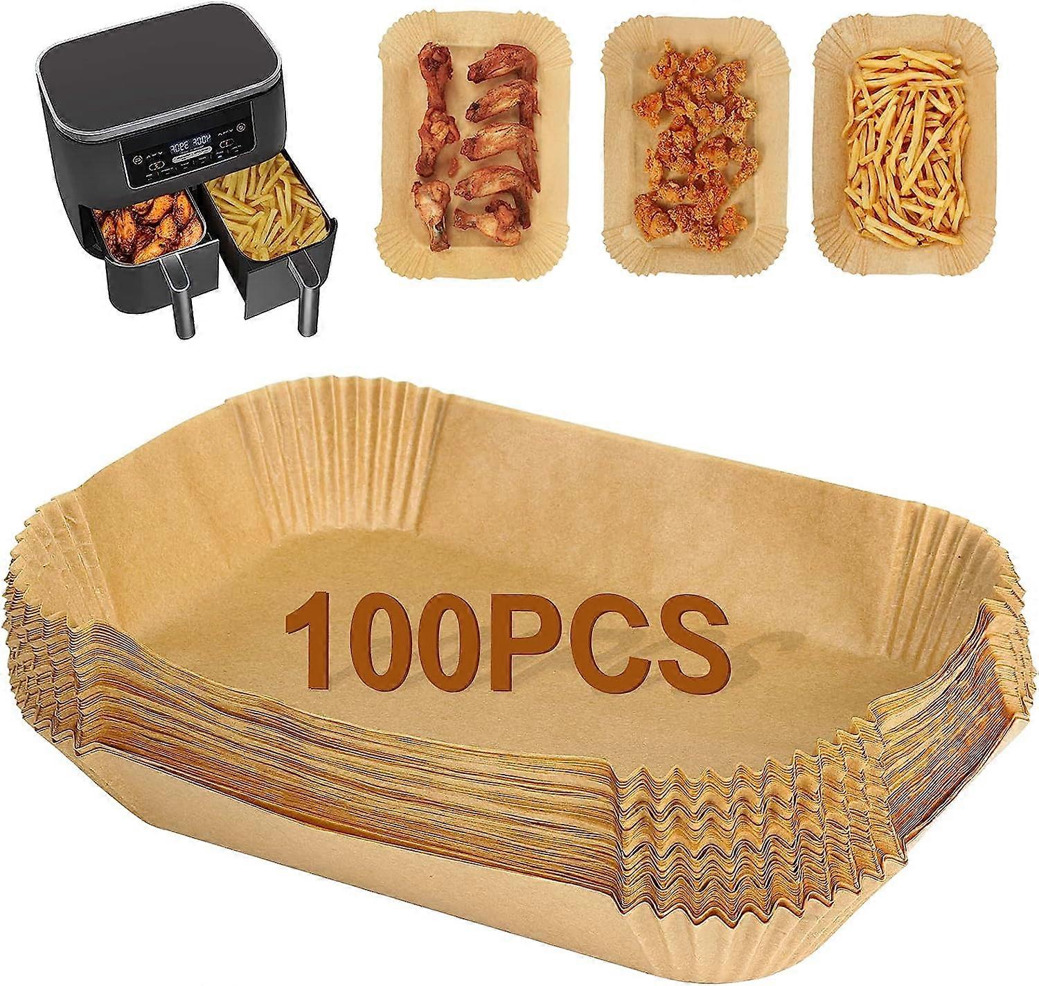Einweg-Heißluftfritteusen-Liner, 100 Stück Heißluftfritteuse-Pergament-Liners Heißluftfritteusen-Zubehör