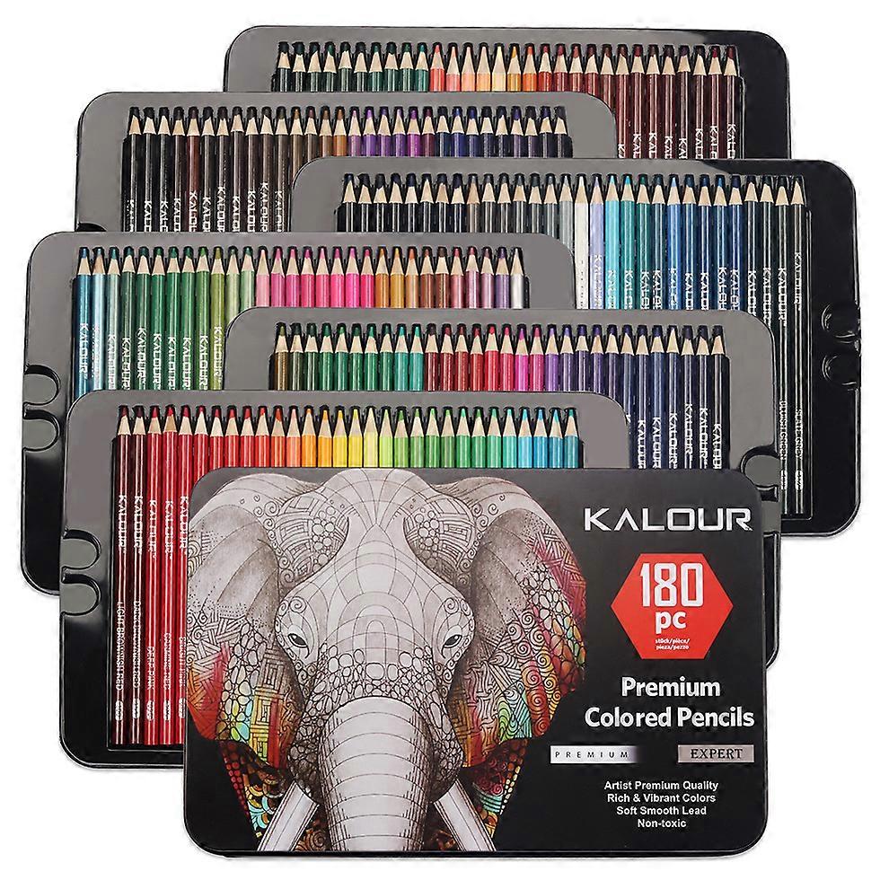 180 Colored Pencil Set for Adults Artists - Rich Pigment Soft Core -12 Metallic Pencil Wax-Based for Coloring Drawing Sketching Shading Blending