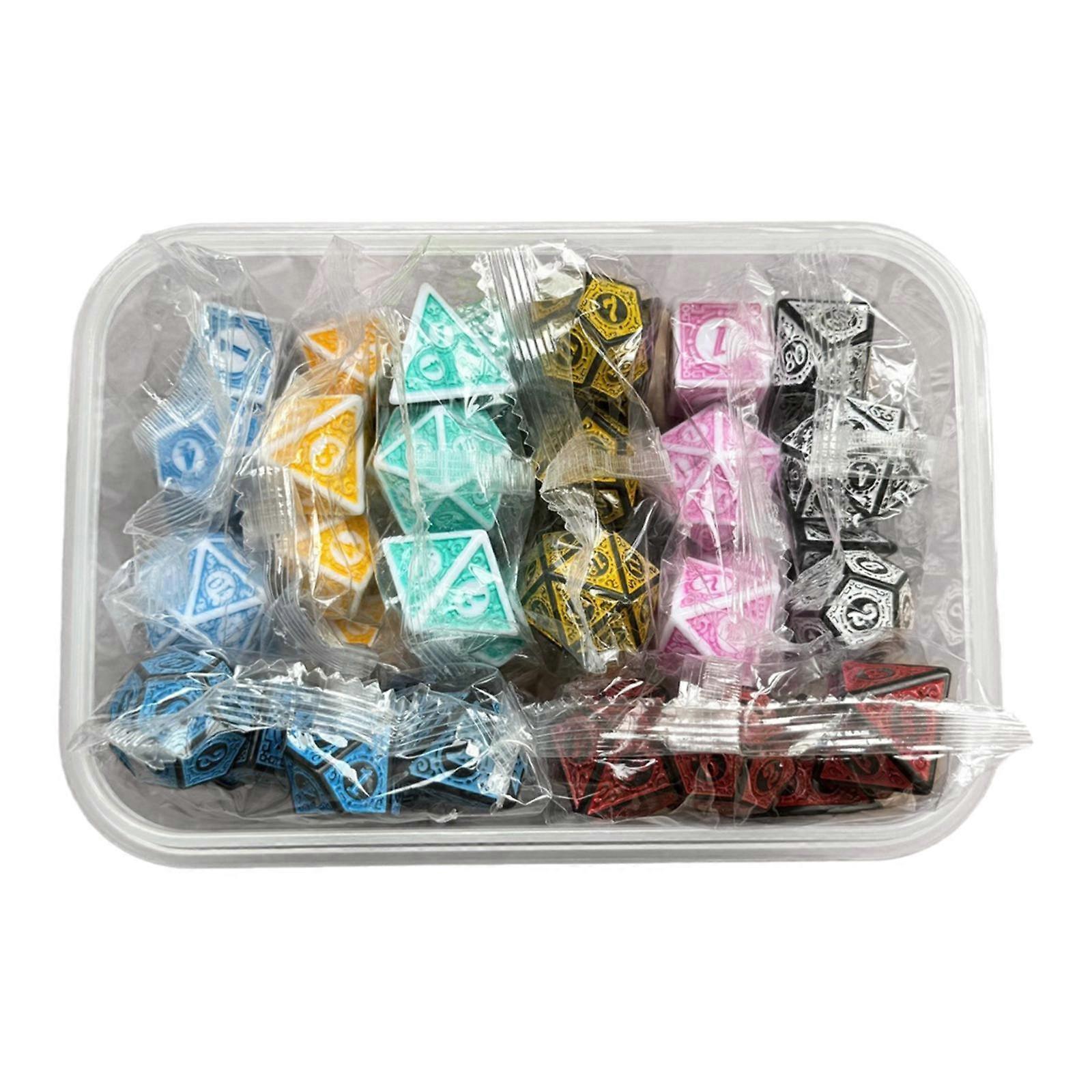 56Pcs D6 D4 D8 D10 D12 D20 Dices with Storage Box Role Playing Acrylic Dices