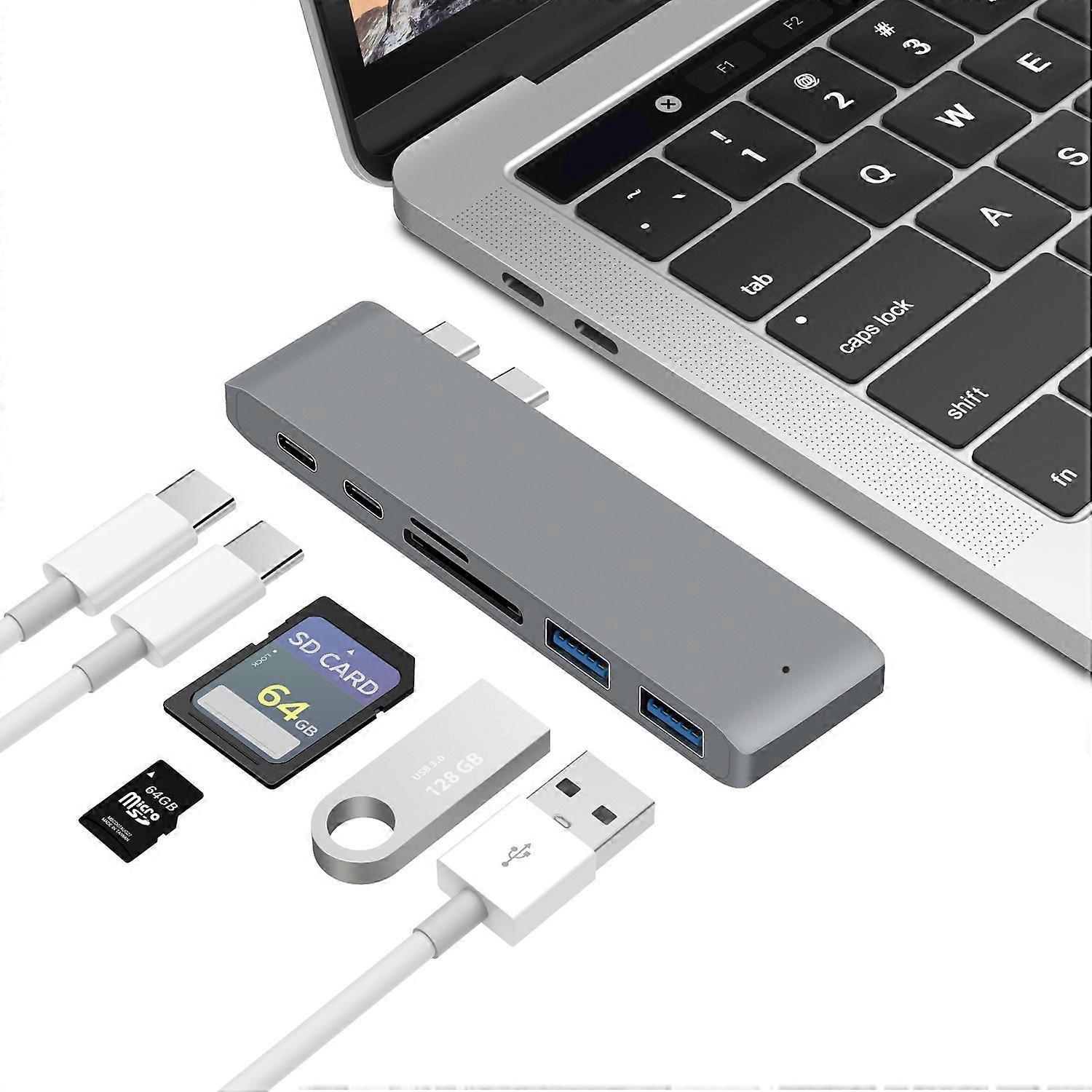 Macbook Pro/air 2020 2019 2018 için Usb C Hub Adaptörü, 5/6 In 1, Type-c yerleştirme istasyonu kart okuyucu
