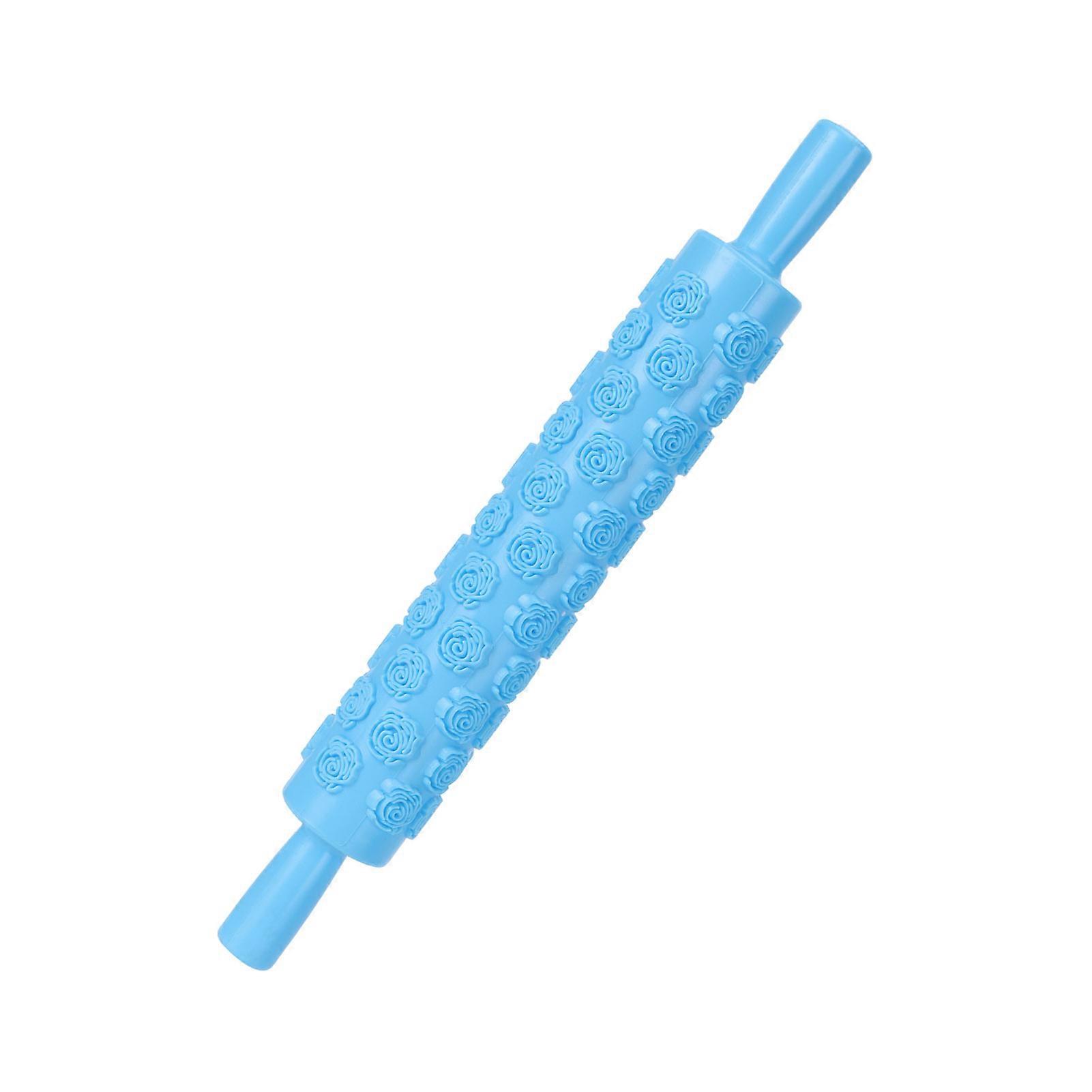 Fondant Rolling Pin Tool Plastic Embossing Roller Baking Pastry Cake Decorating Supplies Rose Pattern