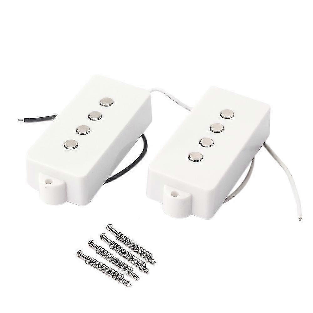 1Pair 4 String Noiseless Pickup White for Precision P-Bass Guitar Replacement Parts