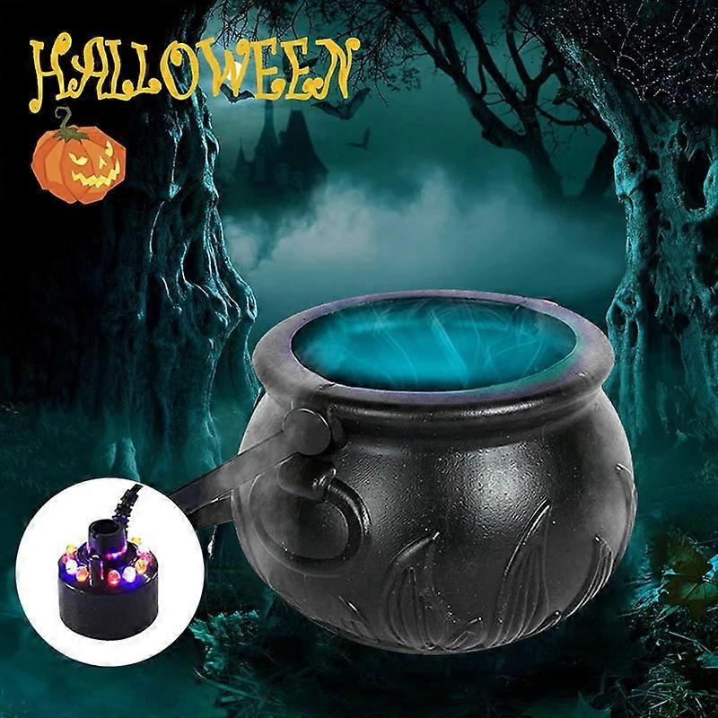 Halloween Witch Pot Smoke Machine Mist Maker Fogger Water Fountain Fog Changing Party Prop Diy Decorations New