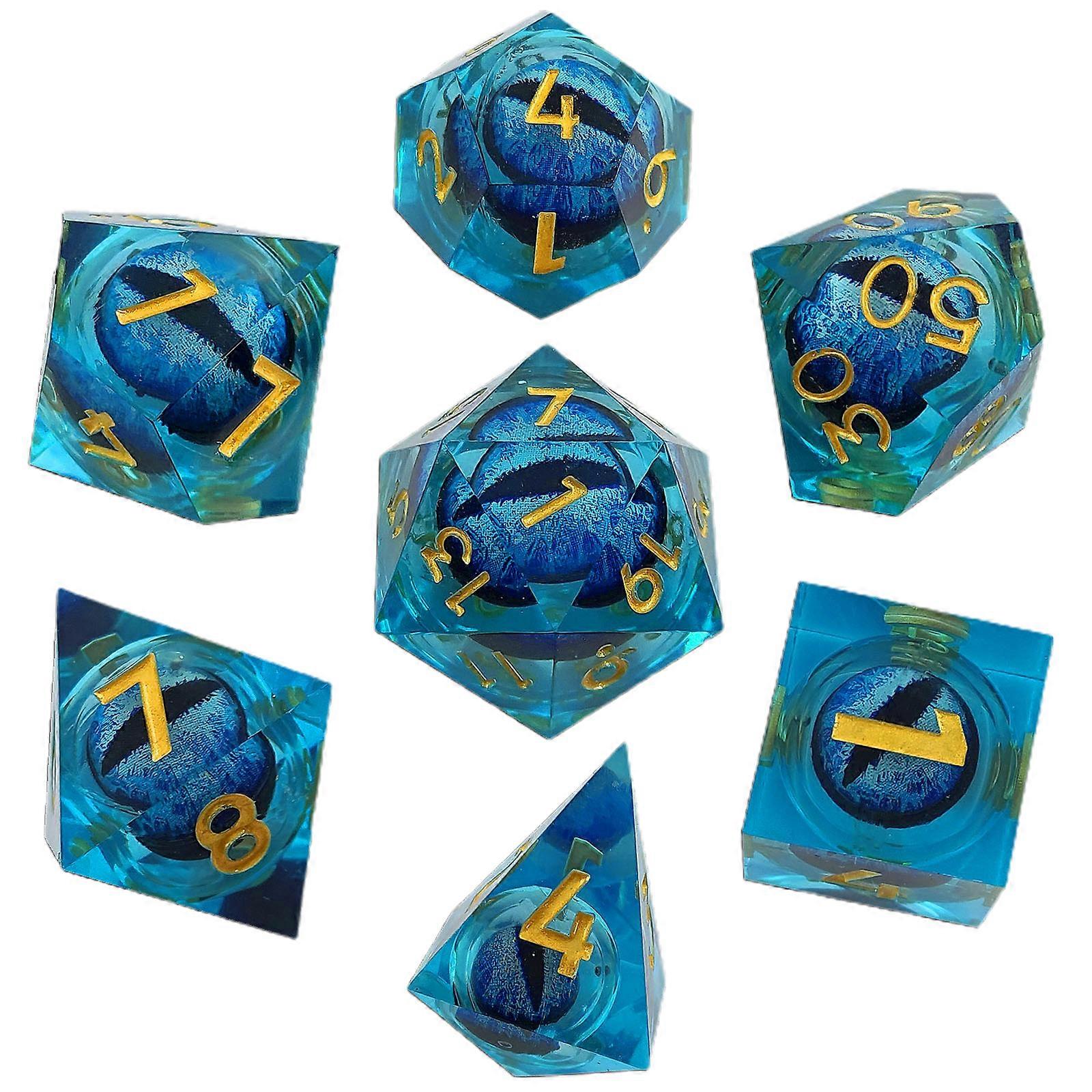 Dargons Eye Dices Set with Movable Liquid Cores Board Game Accessories for Tabletop Gaming Use