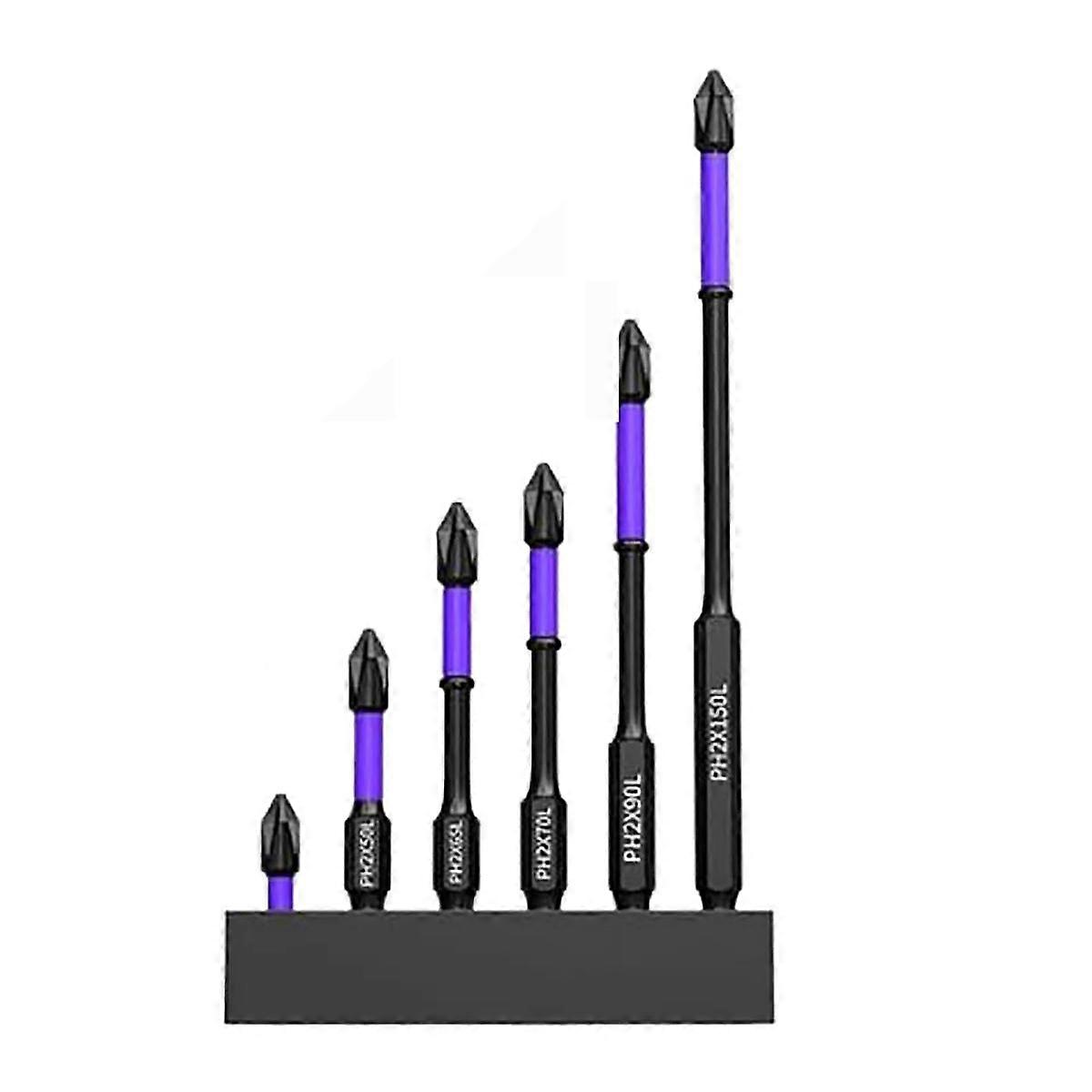 High Hardness and Strong Magnetic Bit, 6Pcs Anti-Slip and Shock-Proof Bits with Screwdriver Bits, M