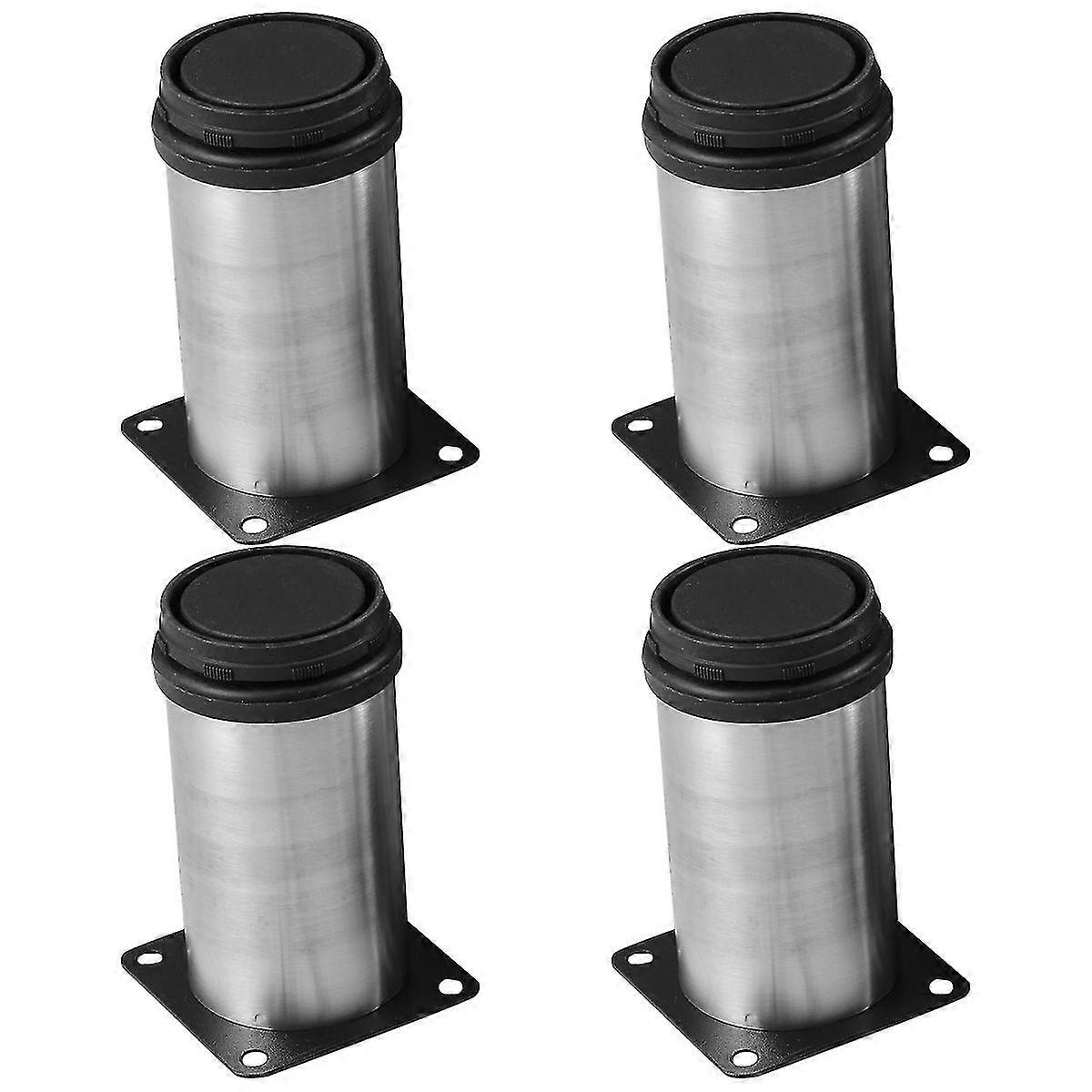 4pcsステンレス鋼キッチン調節可能な足ラウンド家具脚シルバー