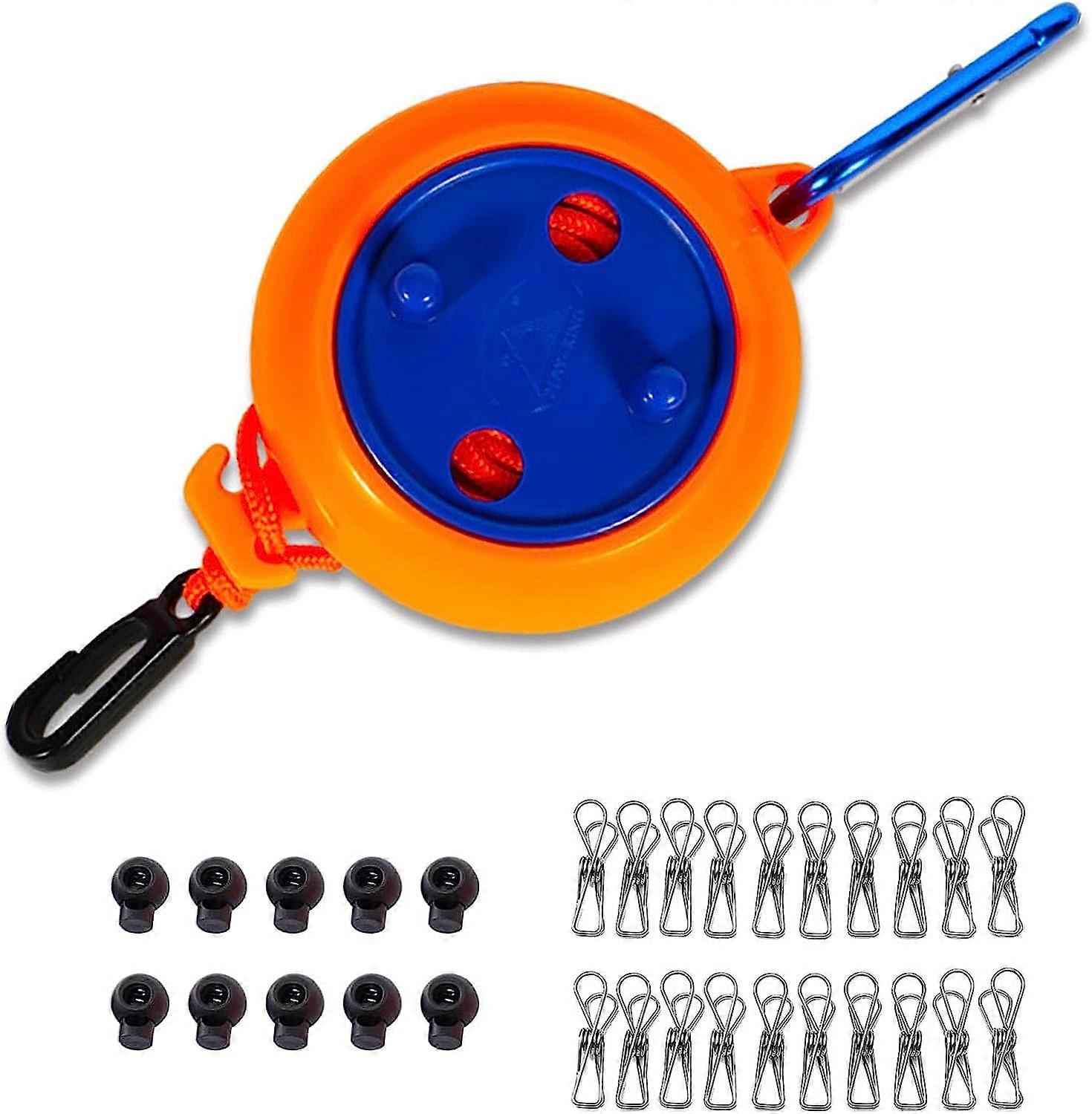 Corde à linge rétractable portative Coupe-vent extensible corde à linge Camping Clot ^