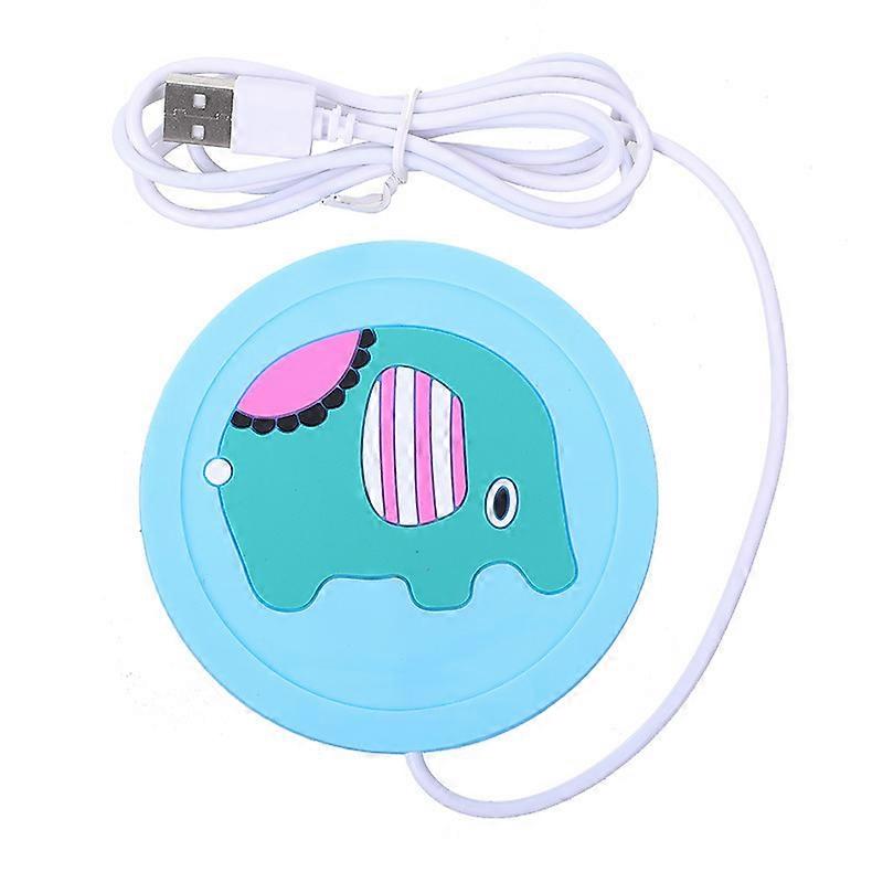 Usb Cup Warmer Heat Mat Heating Pad(Blue Elephant)