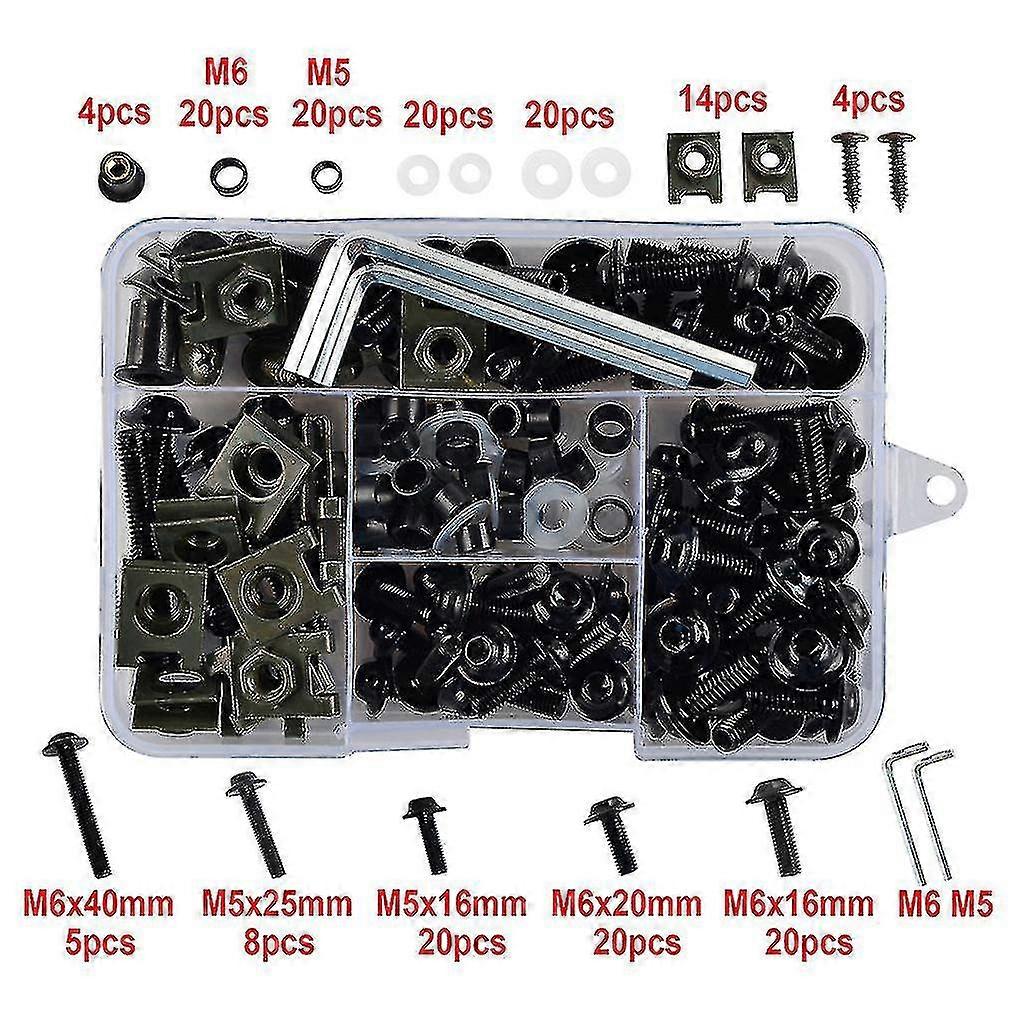 177pcs/set CNC سبائك M6 M5 فيرينغ البراغي كيت هيكل السيارة مسامير الجوز للدراجات النارية