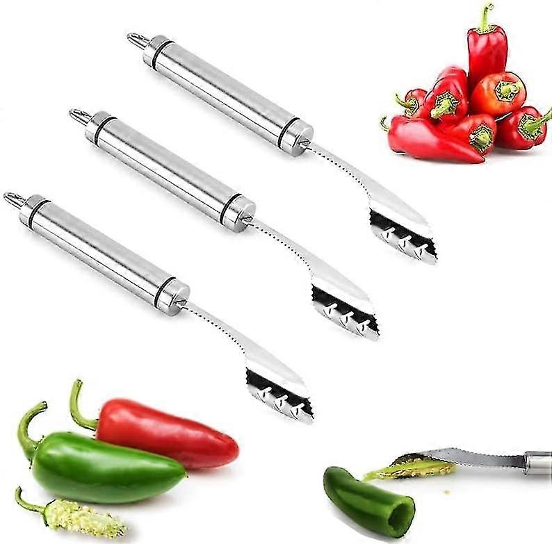 Pepper Seed Corer Remover, Pepper Corer Seed Remover, Pepper Deseeder Tool Stainless Steel Fruit Corer Remover