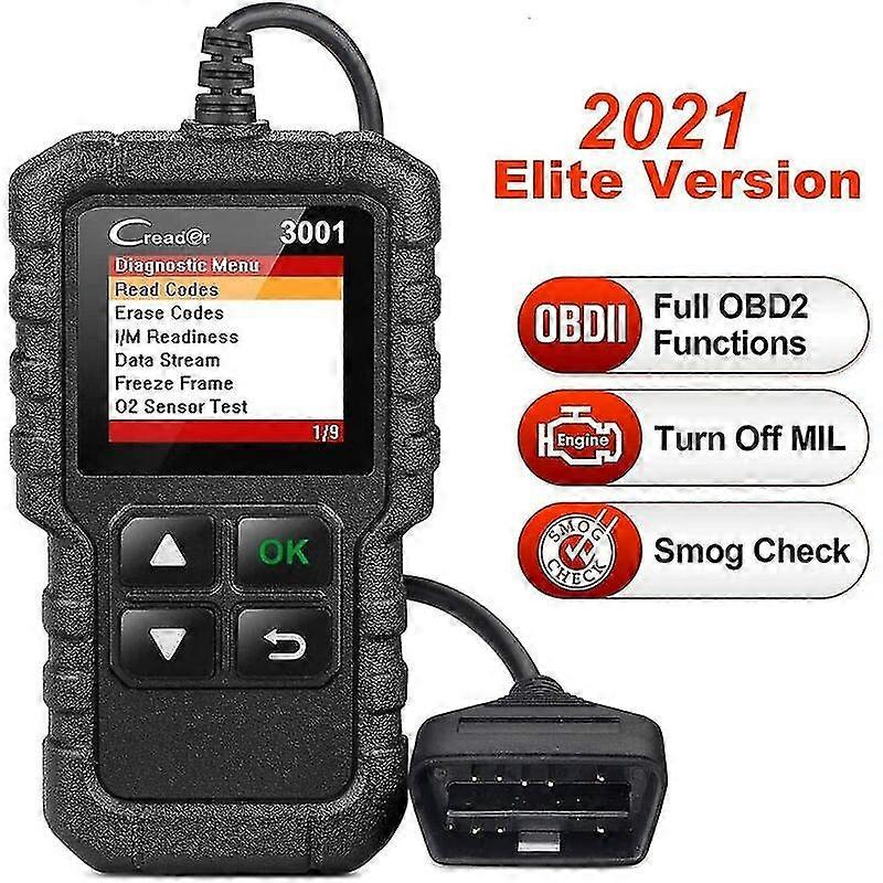 Car Code Reader, Full Code Reader Card Creader/CR3001 OBD II Read and Clear Engine Fault Codes