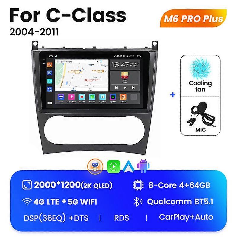 M6 Pro Car Radio for Mercedes C Class W203 Benz W209 C180 C200 CL203 C209 A209 2004-2011 for Carplay Android Multimedia Player