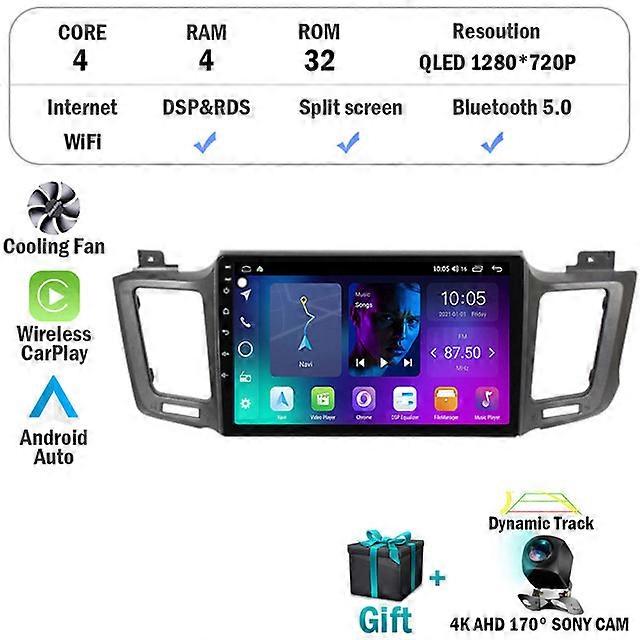 10.1" android 12 DSP 4G Bilradio Multimidia Videospelare Navigering GPS För Toyota RAV4 4 XA40 5 XA50 2012-2018 Huvudenhet QLED
