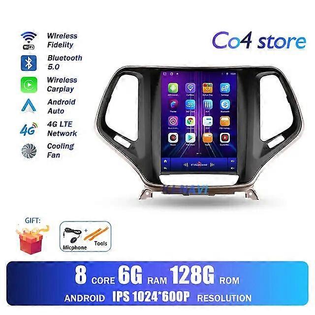 Android 13 For Jeep Cherokee 5 KL 2013-2018 For Tesla Style Android Car Multimedia Player Navigation Intelligent System