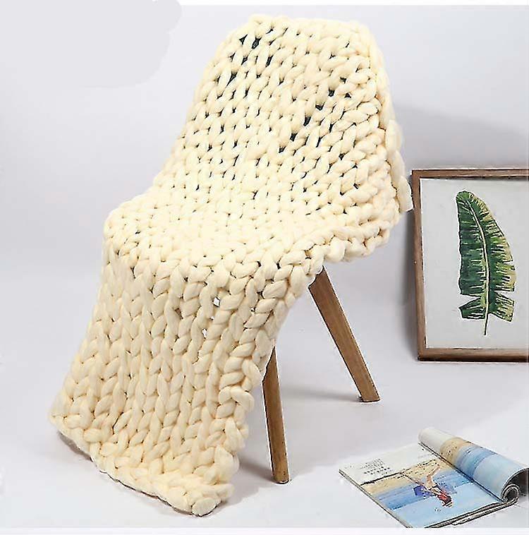 8 Cm Lar Chunky Knitted Thick , Yarn Woolen Throw Sofa