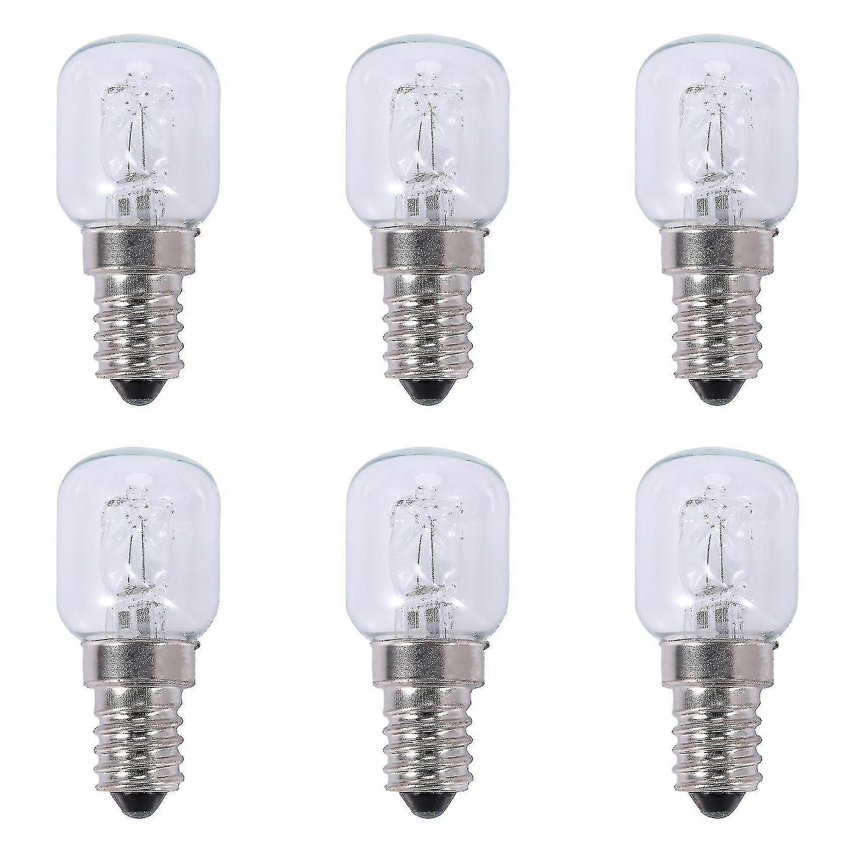 6x E14 High Temperature Bulb 500 Degrees 25w Halogen Bubble Oven Bulb