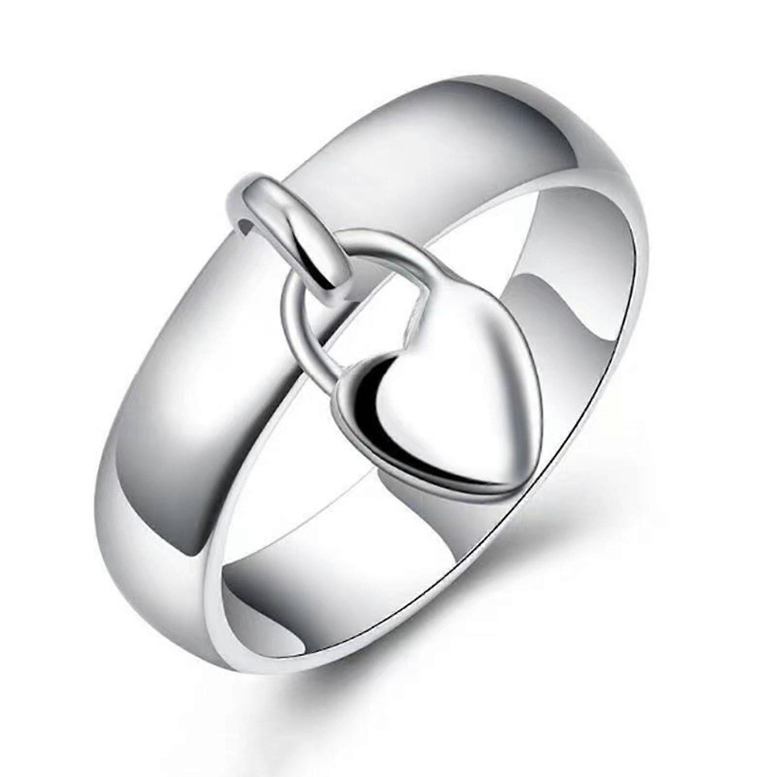 Ring Love Heart Ring Female Fashion Personality Ring Simple Ladies US6 To 10,100% New