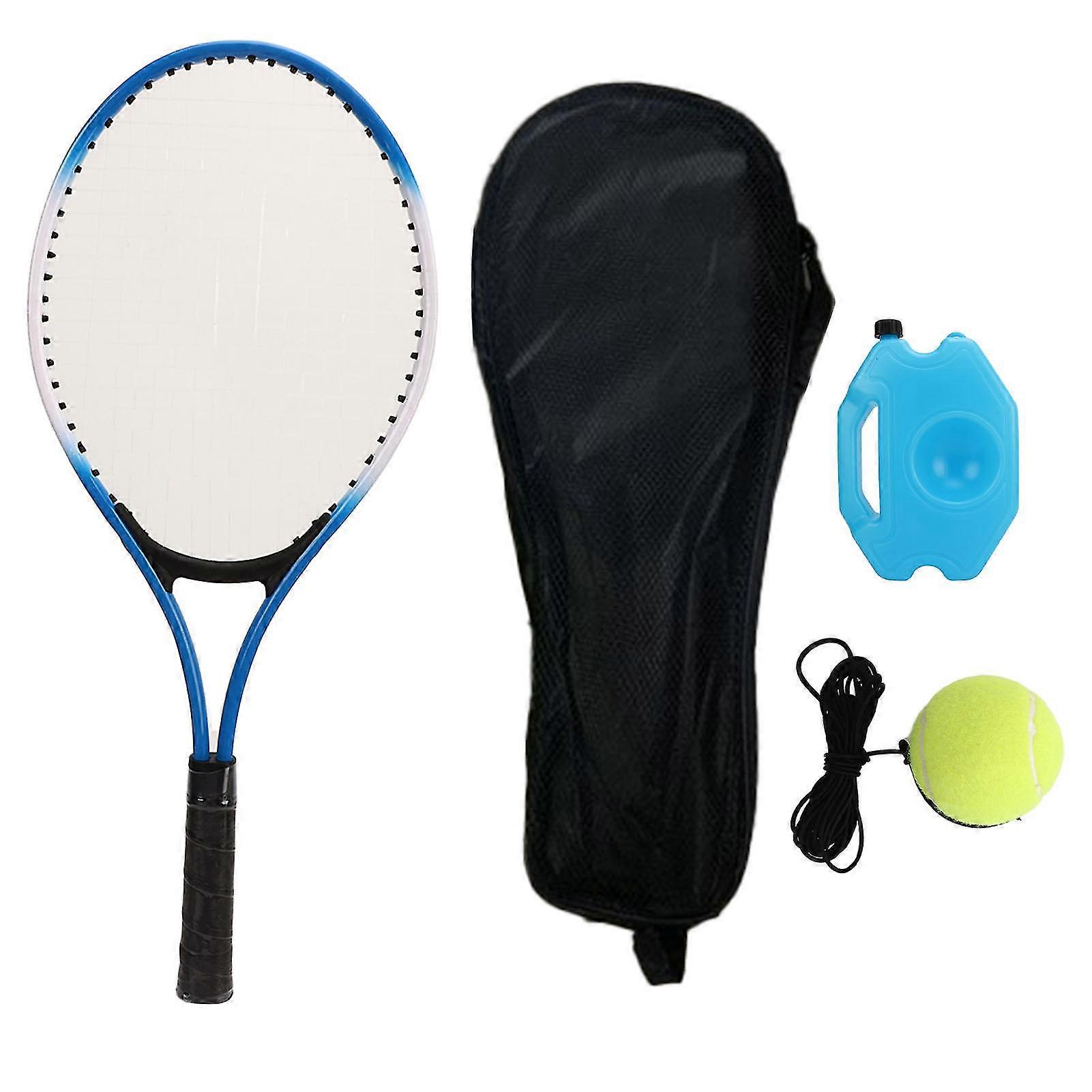 Children's Tennis Trainer Rebound Ball Set - Blue, Single Racket Training Set for Self-Practicing