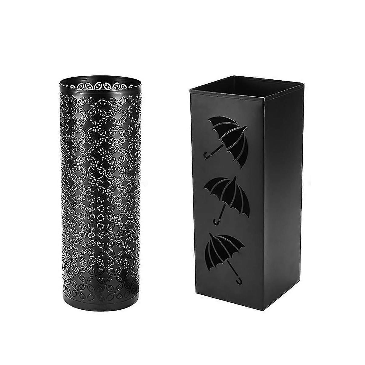Metal Umbrella Barrel Household Simple Square Round Umbrella Rack Lobby Moisture-proof Umbrella Storage Barrel