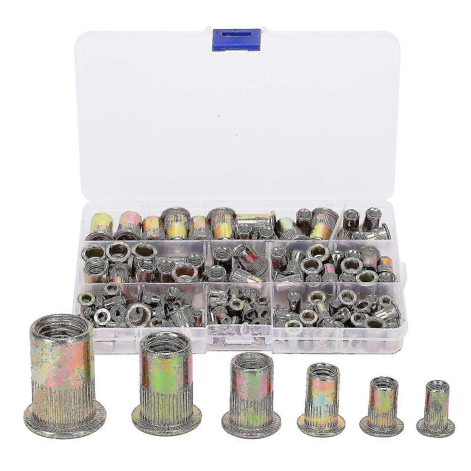Galvanized Rivet Nut Set, 150pcs Mixed Insert Rivet Nut M3/4/5/6/8/10