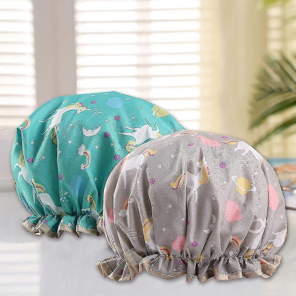 Shower Caps, Bath Cap For Women Waterproof And Adjustable Double