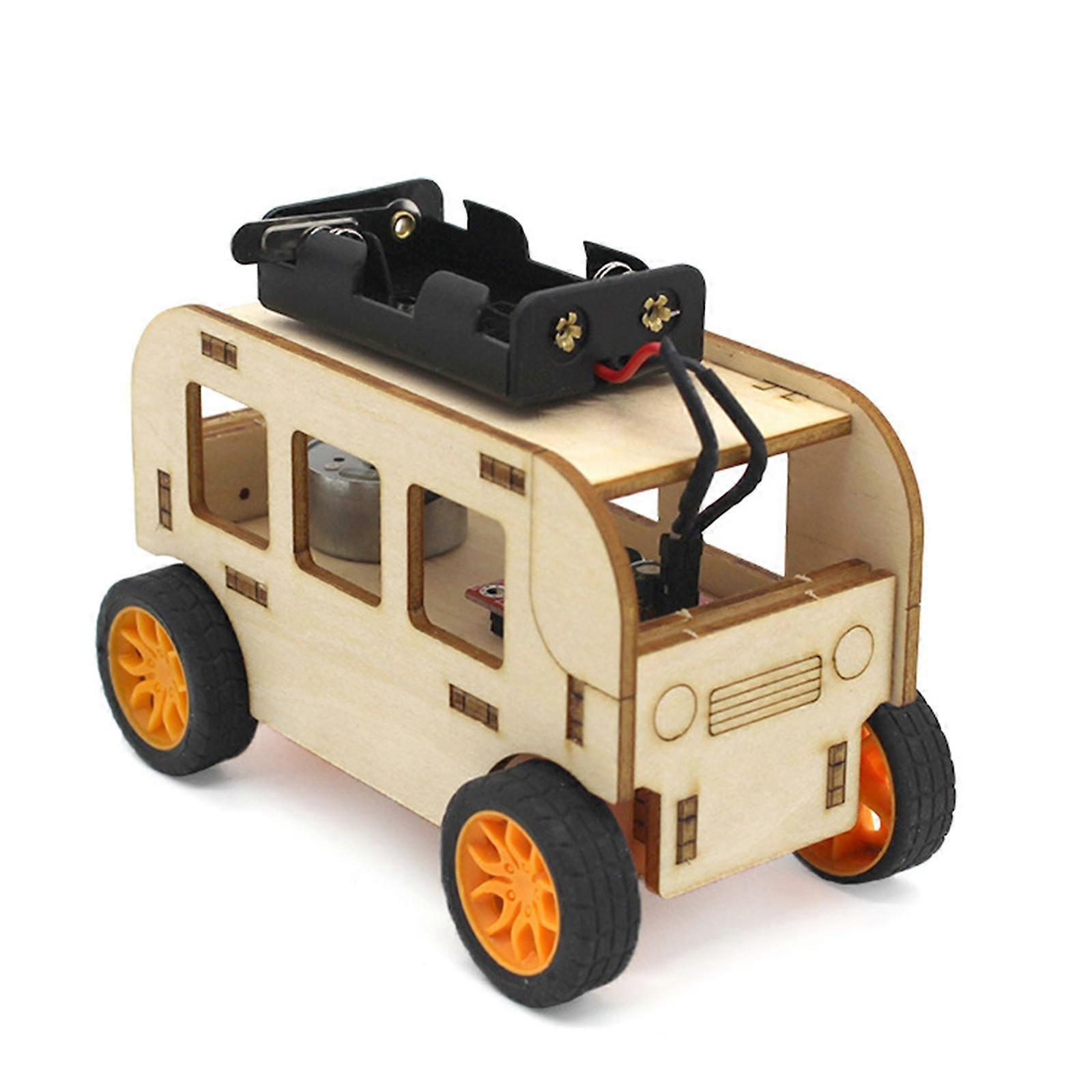 Voice Control Bus Boys Toy Assembling Toy DIY Kit for Student Science Experiment