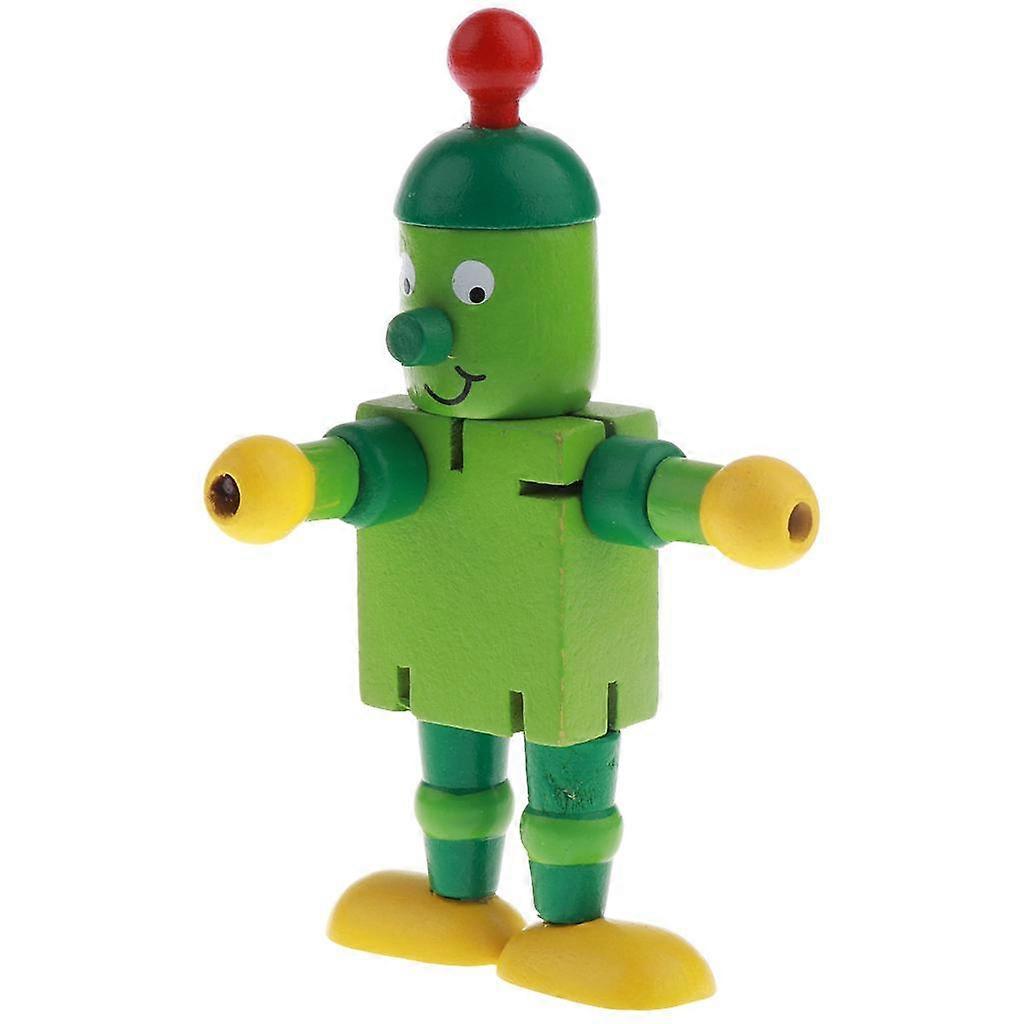 2x Flexible Wood Puppet Robots Action Kids Children Developmental Toy Age 3+