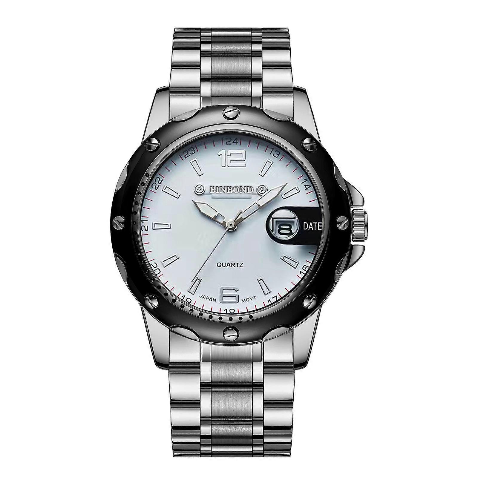 Relógio BINBOND B9696 Branco Aço-Branco