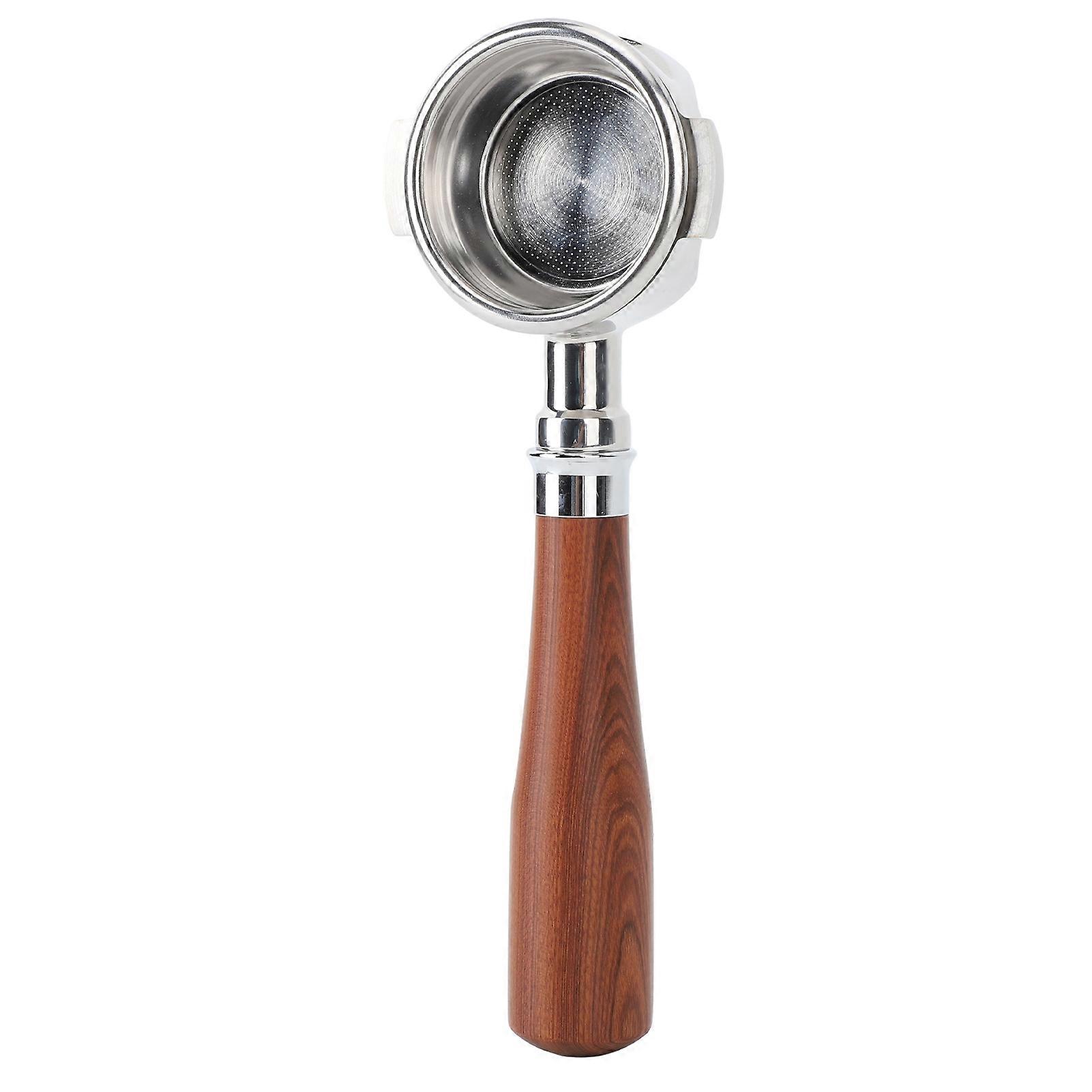 Portafiltro senza fondo da 58 mm con manico in legno adatto per Expobar E61 per Flair 58 per Sanremo per palissandro nero Faema