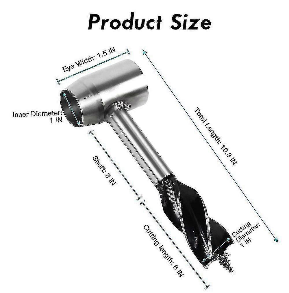 Wood Splitter Drill Bits,firewood Log Drill For Hand Drill With 3 Handle Hex Shank Square And Round