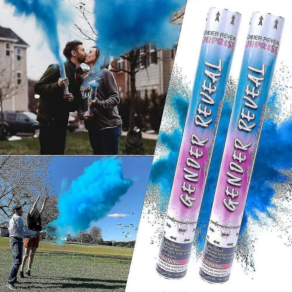 2pcs Canons à poudre 31cm Poudre non toxique Poppers Genre Révéler Décor de fête