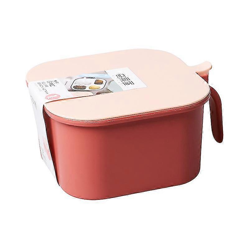 2 Pieces Of Square Seasoning Box Set, With 4 Spoons Of Spice Jars, Four Grids Of Pepper, Salt, Sugar, Jam And Condiment Storage Jars (pink Blue)