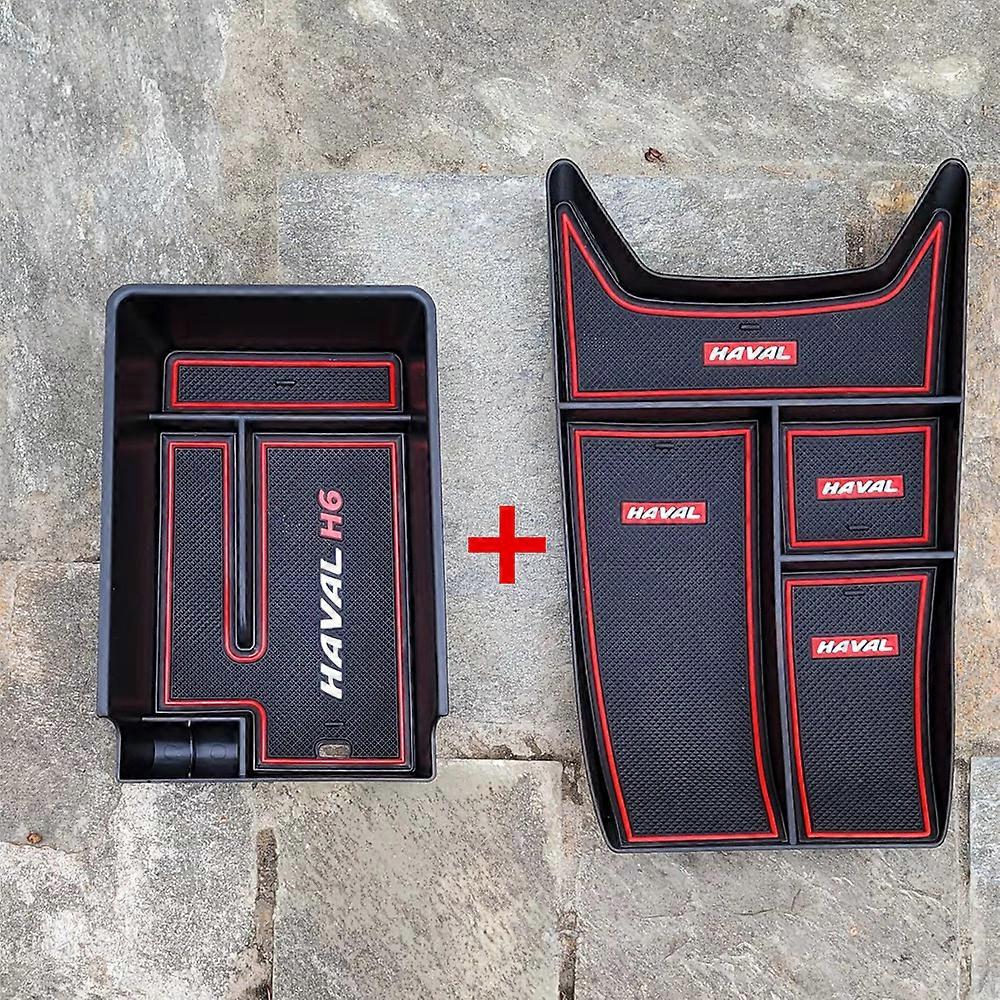 Car Under Center Console Artrest Storage Box For GWM HAVAL H6 3th Gen 2021 2022 Car Styling ABS Cover Stickers