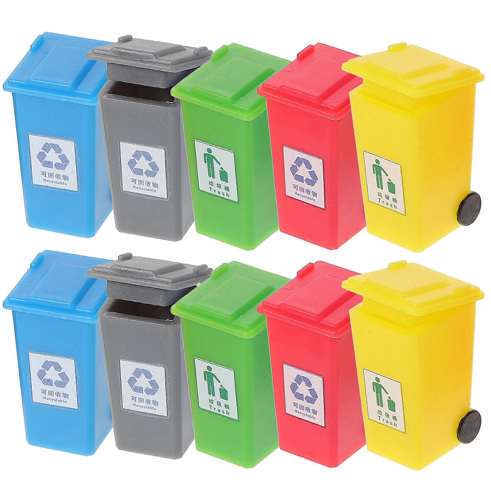 10pcs Tiny Trash Can Model Micro Landscape 1/50 Trash Can Sand Table Layout Decor