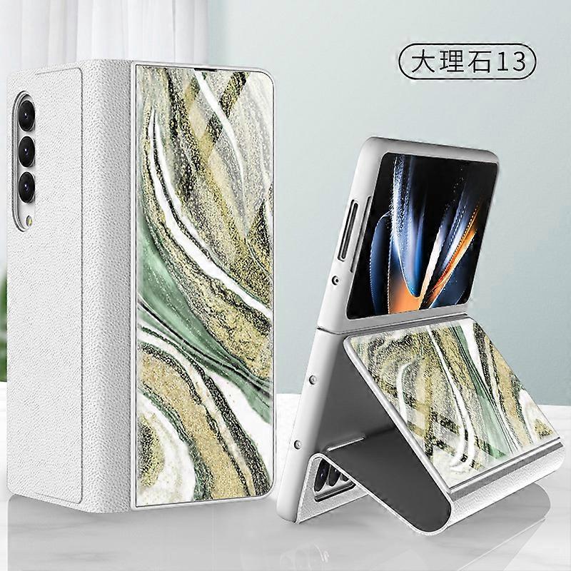 Adatto per Samsung Galaxy Z fold 4 phone case creative marble business flip anti-fall custodia in pelle