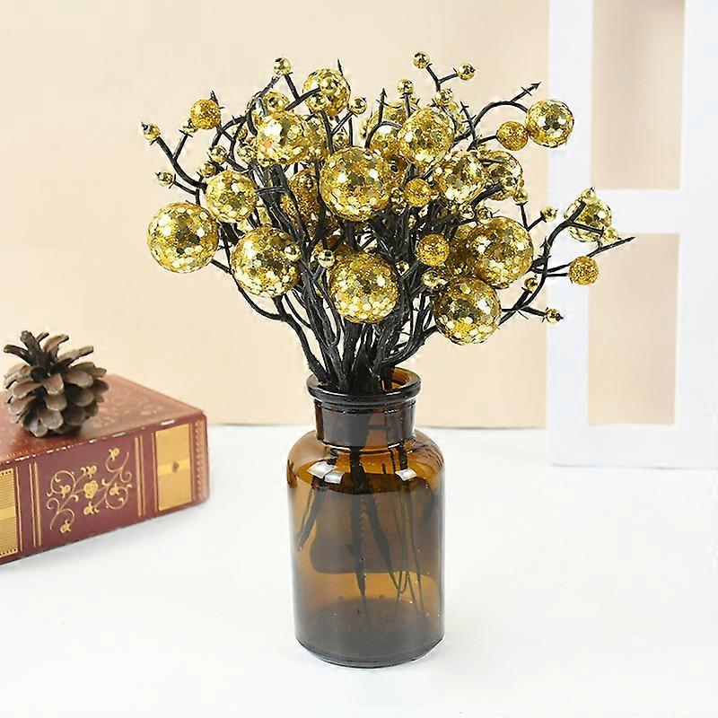 2/4 Bndel Glitzer Knstliche Beere Geflschte Kirschzweig fr Christbaum  Dekoration Haus Garten Terrasse DIY Hochzeit Dekoration | Fruugo DE