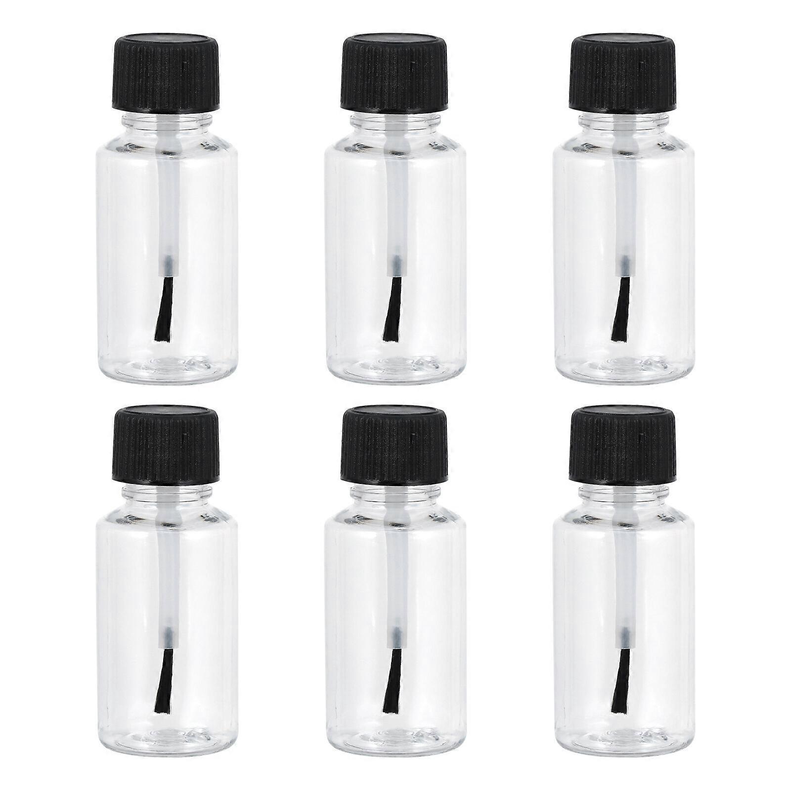 6 stk 20 ml neglelakkflasker Tom neglelakk Klare flasker med og børste